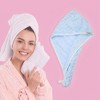 Unique Bargains Cloud Grid Shape Hair Drying Towel Wrap Dry Cap 1 Pc - 2 of 4