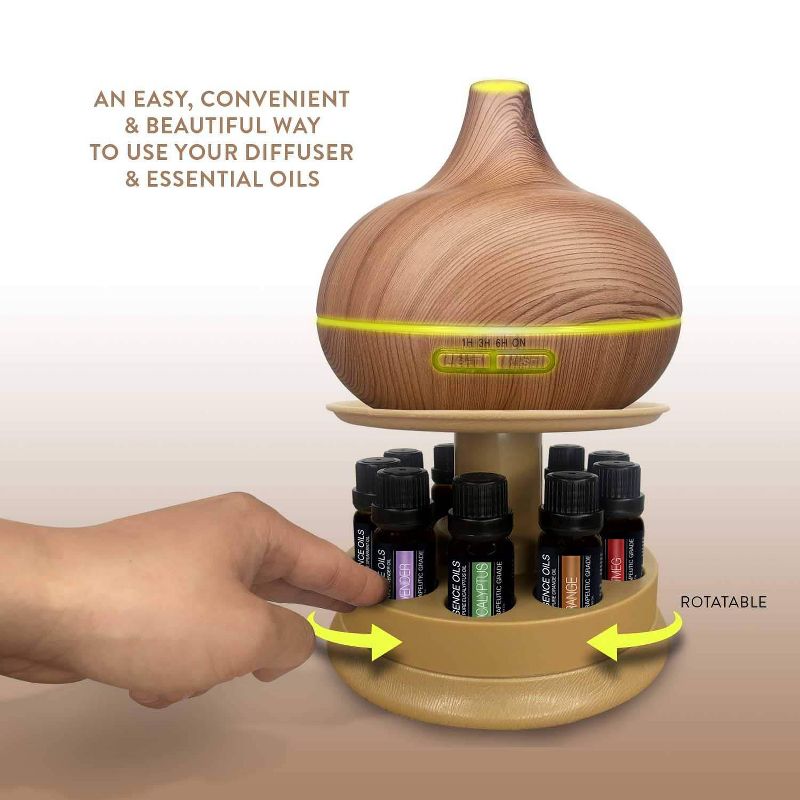 Ultimate Aromatherapy Diffuser Set 10 Essential Oils with Stand Light Wood - Pure Daily Care, 5 of 9