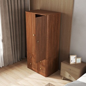 Storage Cabinet, 2 Doors 2 Drawers, Walnut - 1 of 4