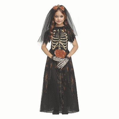 Fun World Girls' Skeleton Bride Dress Costume