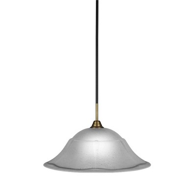 Toltec Lighting Paramount 1 - Light Pendant in  Matte Black/Brass with 20" Dew Drop Shade