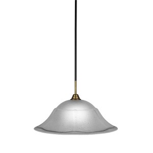 Toltec Lighting Paramount 1 - Light Pendant in  Matte Black/Brass with 20" Dew Drop Shade - 1 of 1