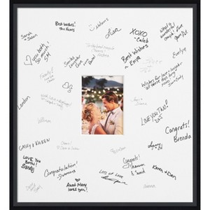 Lucie Signature Mat Picture Frame – Guest Book Alternative for Weddings, Graduations, or Retirement – Autograph Photo Mat for Signature Board - 1 of 4