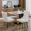 Velvet Dining Chair Set of 2,Upholstered Dining Chairs with Nailhead Trim for Dining Room,High Backrest Armless Kitchen Chairs-Cuddlewood - 2 of 4