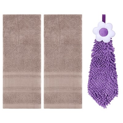 REGALWOVEN 3 Pcs Solid Soft Absorbent Hand Towels for Bathroom