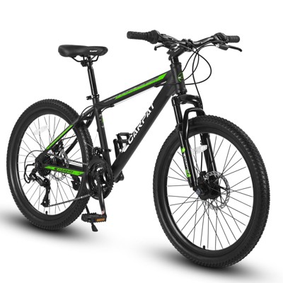 INFURNIC Bicycles 26 Inch Mountain Bike with Shimano 21 Speeds and Mechanical Disc Brakes for Trail Riders, Green, 71"*25"*39.3"