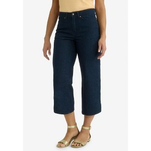 Jessica London Women's Plus Size Classic Cotton Denim Wide Leg Crop Jean - 1 of 4