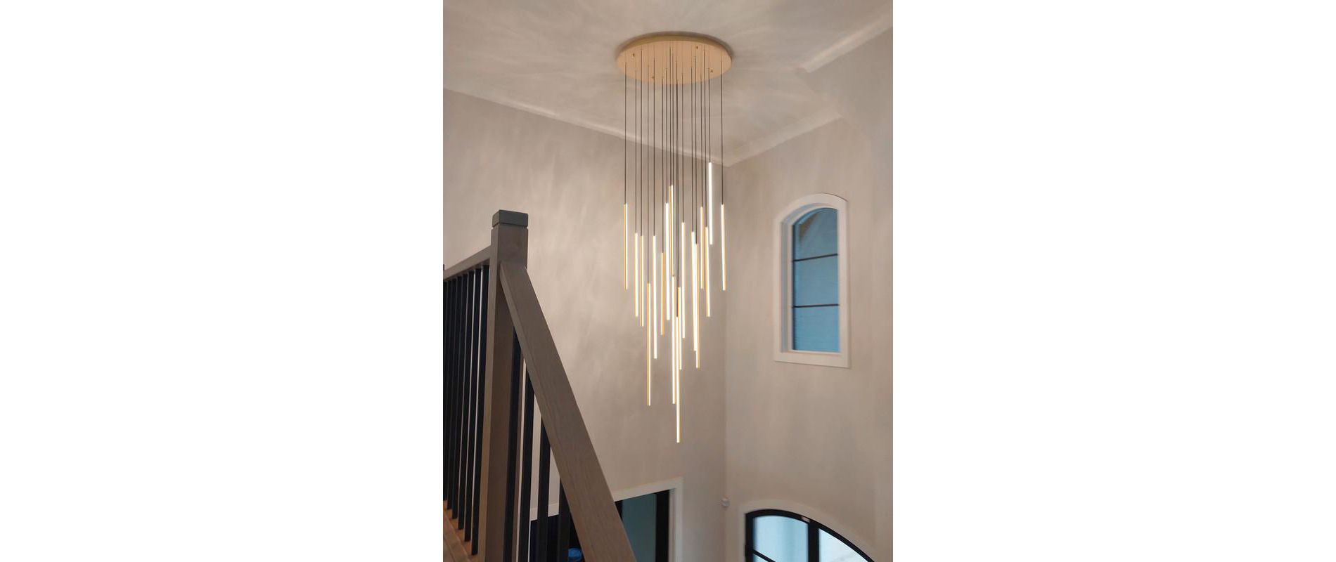 LLHZSY 18-Light Dimmable Integrated LED Chandelier Linear Kitchen Island Light Fixture-Gold