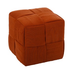 ACEPANO 14.2 in. H Square Corduroy Woven Footstool-Brown - 1 of 4
