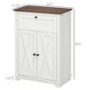 ORRD Farmhouse Sideboard with Doors & Drawers, White Storage Cabinet for Kitchen & Living Room, 23.5"x11.75"x34.5" - 3 of 4