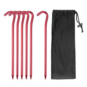 Unique Bargains Outdoor Camping Aluminum Tent Stake and Storage Bag 7.2" - 1 of 4