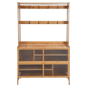 YIYIBYUS Modern Shoe Storage Cabinet With 8 Hooks Coat Rack for Hallway Entryway - 1 of 4