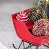 YOOCOZZ Trendy Household Christmas Decoration- Iron Red/Black Sleigh, Distressed Xmas Santa Sleigh, Assembly Required Easily, Holiday Accessory deco - 3 of 4