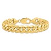 Black Bow Jewelry Men's 11mm 14k Yellow Gold Hollow Miami Cuban (Curb) Chain Bracelet - 2 of 4