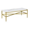Gold Finish Coffee Table with Faux Marble Top - Henn&Hart - 2 of 4