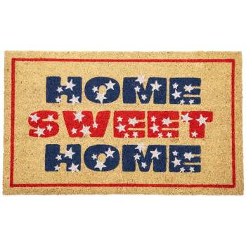 Northlight Red and Blue Americana Home Sweet Home Coir Outdoor Doormat 18" x 30"