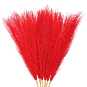 Unique Bargains Dried Plants Artificial Durable Small Fluffy Pampas Grass 7 Branches for Home, Office, Party 17.7 Inch - 1 of 4