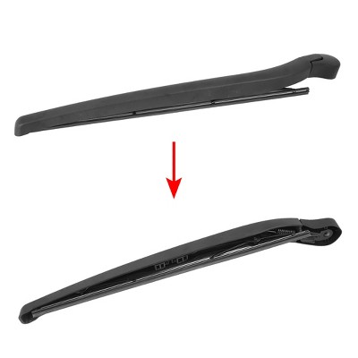 X-Autohaux Plastic Metal Rubber Arm Set 375mm 15 Inch for BMW 5 Series E61 2003-2010 Windshield Wipers 15" Black