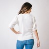 Hope & Henry Womens' Puff Sleeve Button Front Sweater, Womens, X-Small - 3 of 4