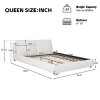 Upholstered Platform Bed with Removable Pillow Headboard, Boucle Fabric Wooden Frame Bed for Bedroom-Baofuwish - 4 of 4