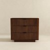 NicBex 15.7 inch Wide Nightstand with 3 Drawers,Modern Side Table with Storage Space and Wood Frame,Bedside Table for Bedroom,Living Room,Brown Walnut - 4 of 4