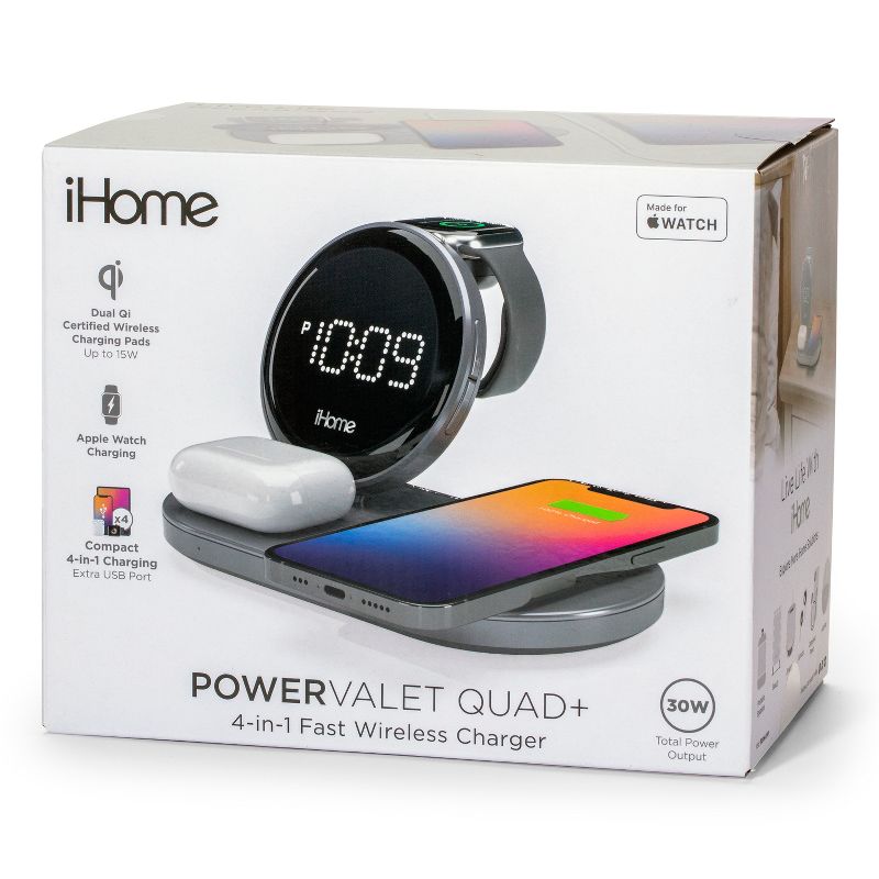 iHome 4-in-1 Compact Alarm Clock with  Fast Charging, 5 of 10