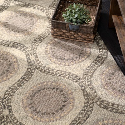 Gray Medallion Hand Tufted Wool 8' x 10' Rug