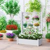 Maggift Planters, Large Outdoor Rolling Flower Box, Raised Planter with Drainage System for Climbing Plants, White, 43.4" * 18.26" * 59.3" - 4 of 4