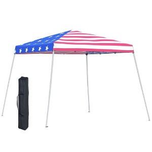 Aghana Digitals 10'x10' Pop Up Canopy Tent with American Flag Print, Quick Setup Instant Sun - 1 of 4