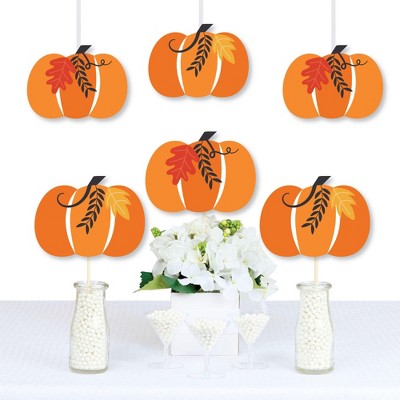 Big Dot of Happiness Fall Pumpkin - Pumpkin Decorations DIY Halloween or Thanksgiving Party Essentials - Set of 20