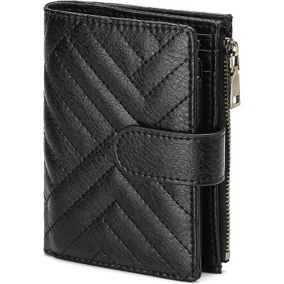 BEAFUP Small Wallets for Women,Leather RFID Blocking,Bifold Zipper Pocket Wallet,Card Case Purse with ID Window,Applies to Gift