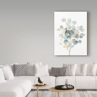 Eucalyptus III White 14" x 19" Canvas Painting