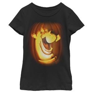 Girl's Scooby Doo Carved Pumpkin T-Shirt - 1 of 3