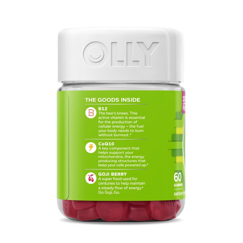 OLLY Daily Energy Caffeine-Free Gummies with Vitamin B12, CoQ10 &#38; Goji Berry - Tropical Passion - 60ct, 6 of 8