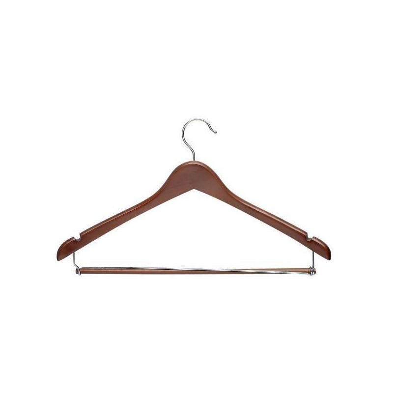 Honey-Can-Do 6pk Contoured Cherry Wood Suit Hangers, 1 of 4