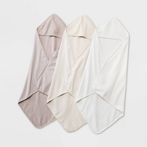 Baby 3pk Muslin Hooded Towel - Cloud Island™ - 1 of 2