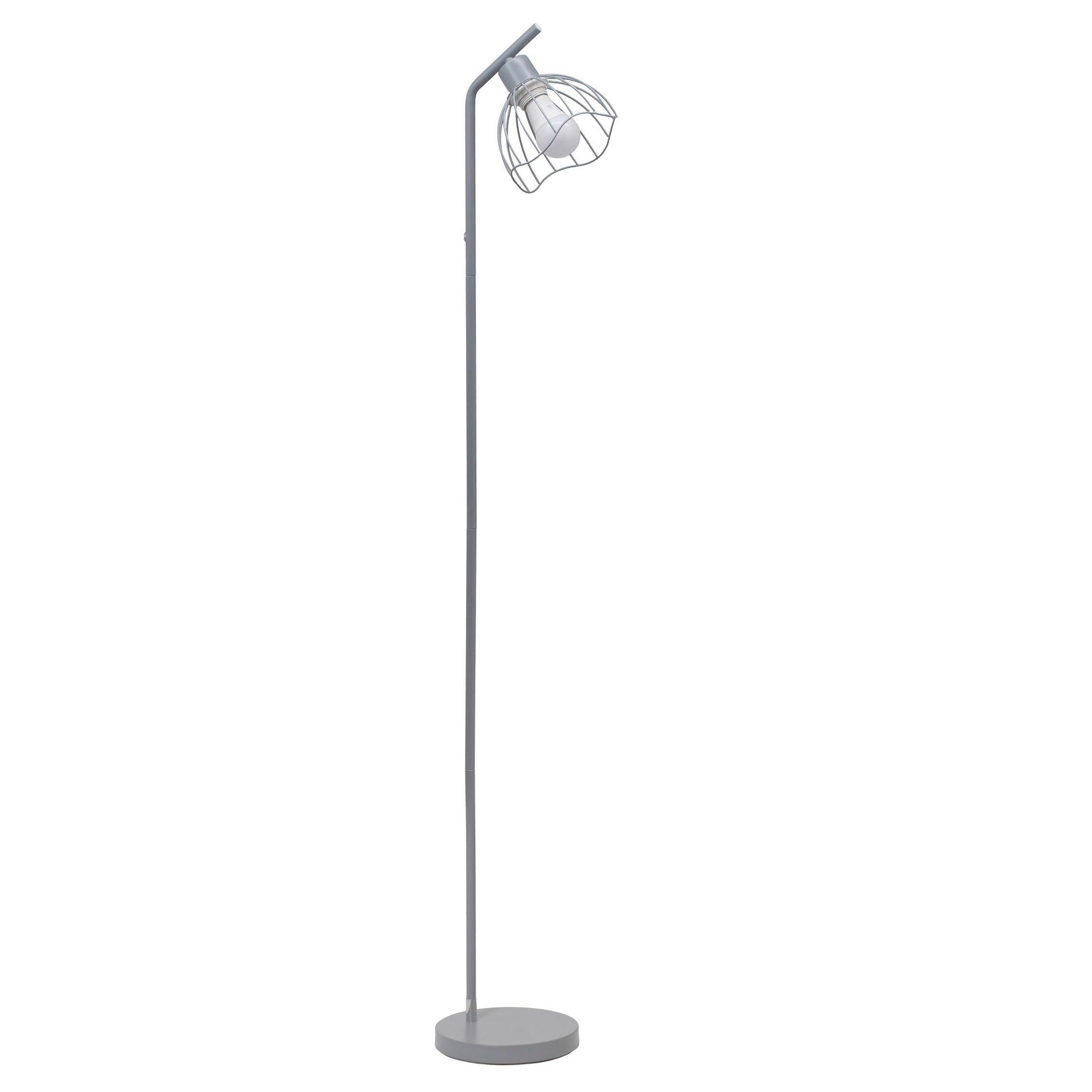 Simple Designs Sleek Essentials Industrial Floor Lamp Gray