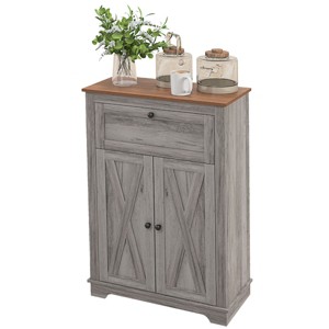 GlasFlength Kitchen Storage Accent Kitchen Cabinet Storage Cabinet Morden Sideboard Cabinet 2 Doors for Dining Room, Gray, 23.5"*11.8"*34.5" - 1 of 4