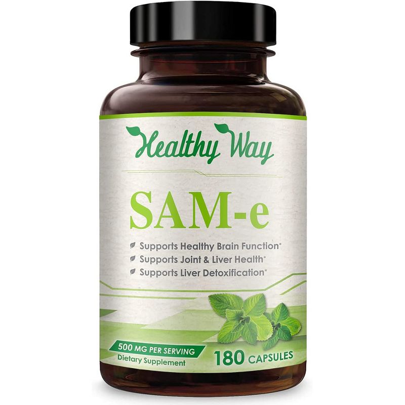 Healthy Way SAM-e, Supports Health & Brain Function, 180 Capsules, 500mg, 1 of 4