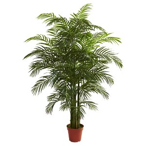 Artificial 6.5ft Areca Palm UV Resistant Indoor/Outdoor - Nearly Natural: No Maintenance, Potted - 1 of 4