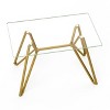 Hrinhom 47.3"W Rectangular Glass Coffee Table,Dining Table with Metal Legs - 4 of 4