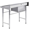 Stainless Steel Utility Sink - Commercial Bowl (20.5x39.4in, Silver) for Outdoor Kitchen/Laundry/Garage - 4 of 4