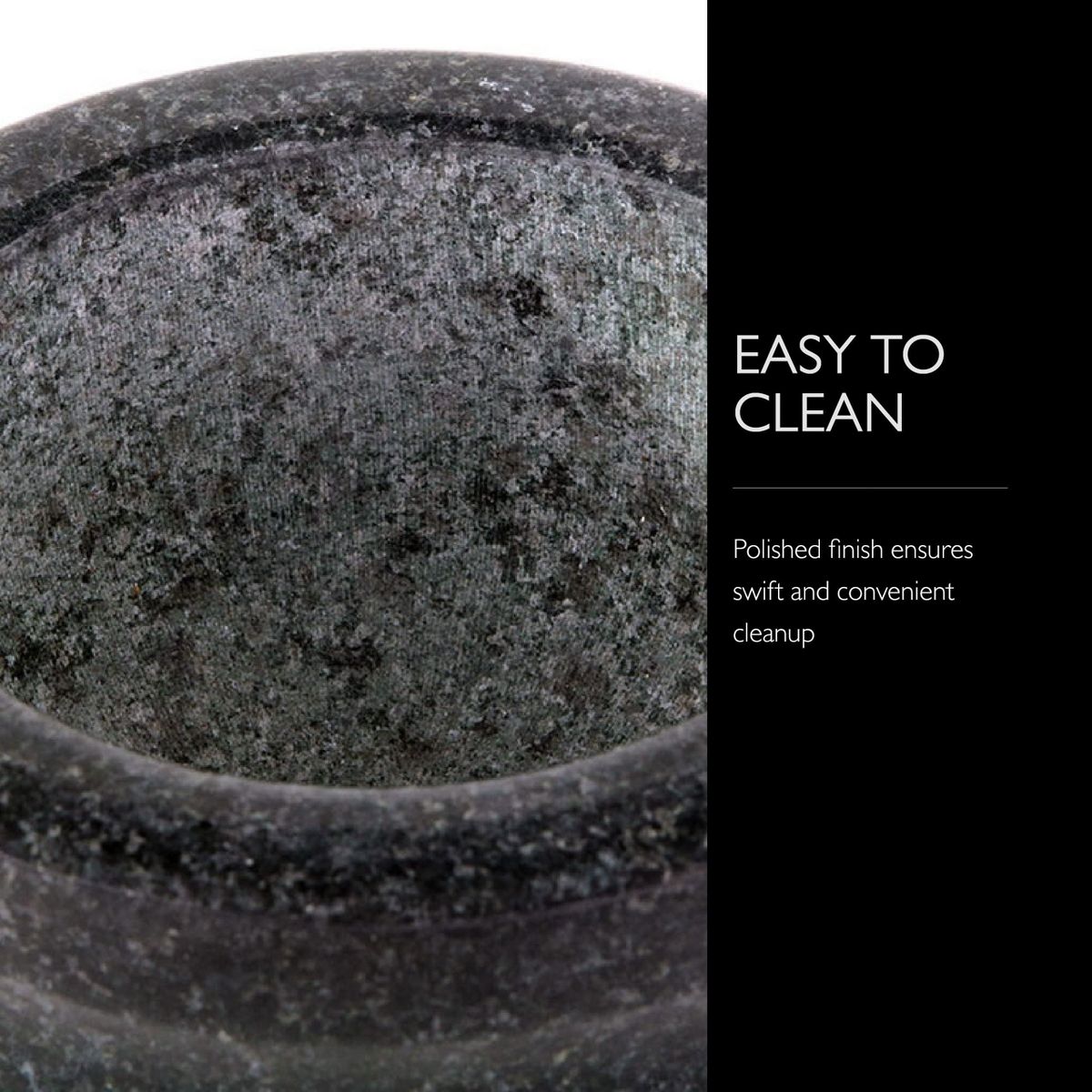 Cole & Mason 5.5-inch Granite Mortar & Pestle - Unpolished Stone Mortar & Pestle for Kitchen - Small Grinding Bowl for Herbs and Spices - Black, 8 - thumbnail 7