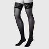 Hanes Premium Women's Back Seam Thigh High - Black : Target