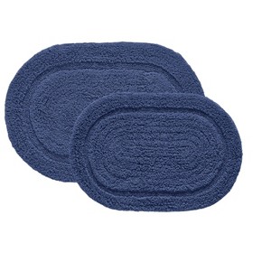 Kate Aurora Spa Retreat 100% Pile Cotton 2 Piece Oval Bath Rug Set - 1 of 2