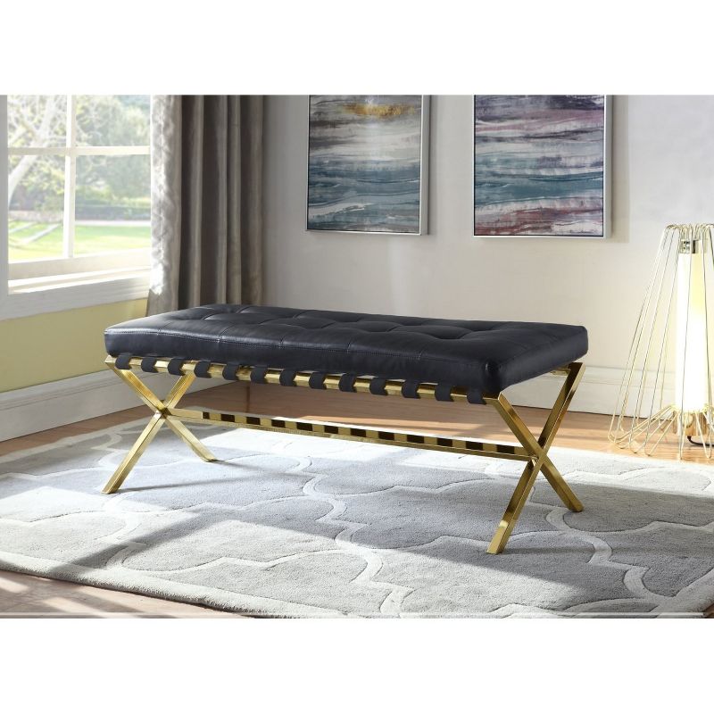 Iconic Home Tufted Modern Bench, Mera, 3 of 9