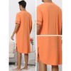 Lars Amadeus Men's Short Sleeves Henley Neck Comfy Sleeping Nightshirts - 4 of 4