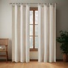 LIVN CO. Faux Linen Tab Top Fleece Light Filtering Lined Curtain Panel, Natural 50x84" - 2 of 4