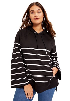 June + Vie by Roaman's Women's Plus Size Bell-Sleeve French Terry Sweatshirt