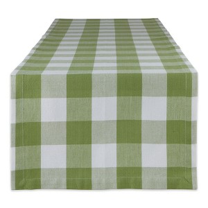 Design Imports  Buffalo Check Table Runner, 14X72", Antique Green - 1 of 4